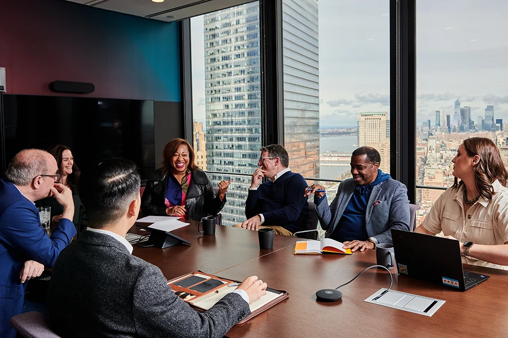 Board meeting in a high rise